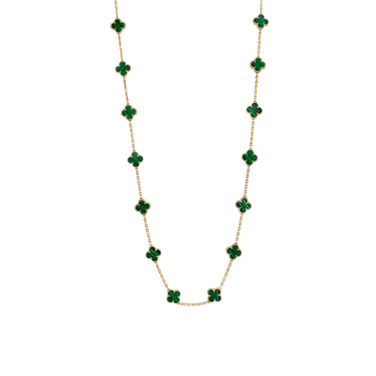 COLLAR 20 TRÉBOLES GOLD GREEN