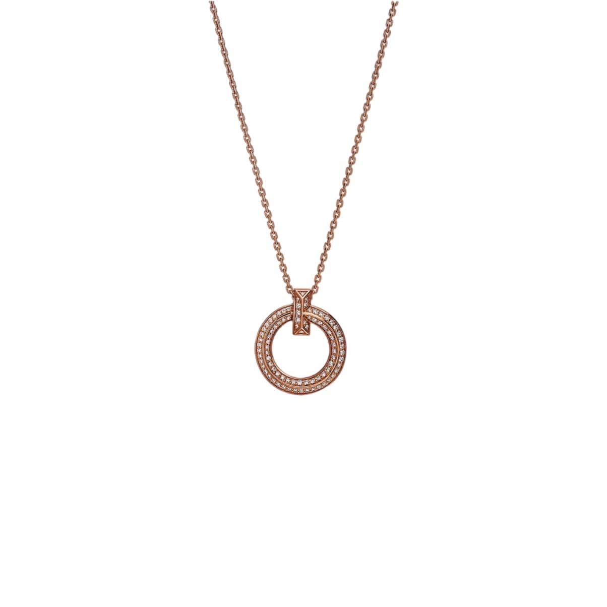 COLLAR ROUND T ROSEGOLD CON ZIRCONIAS