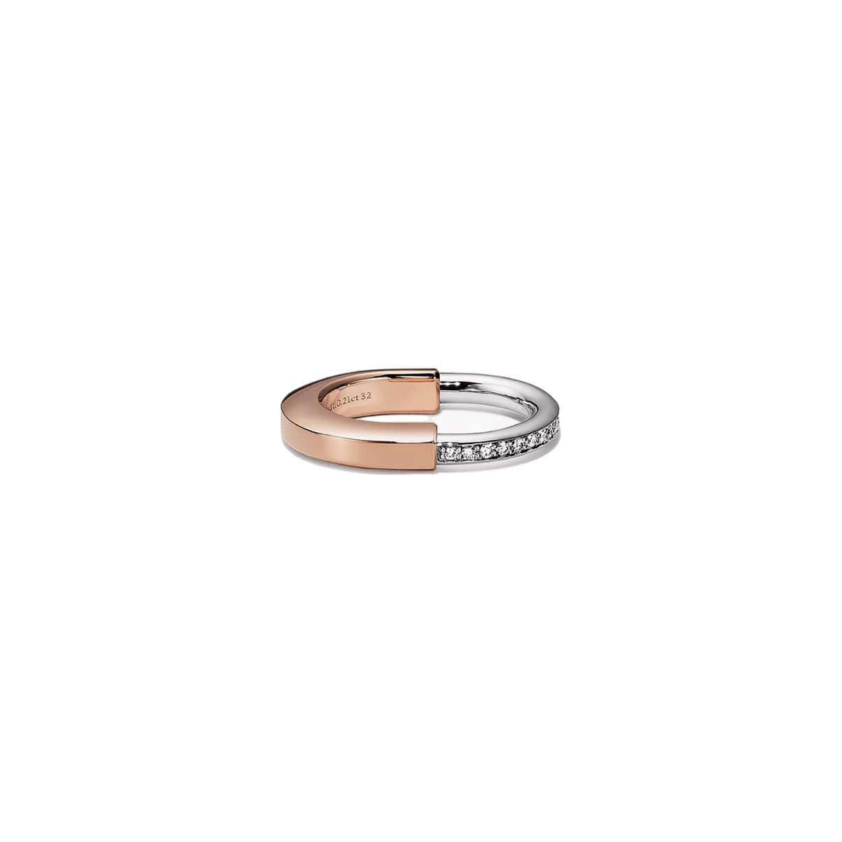 ANILLO LOCK ROSEGOLD-SILVER CON ZIRCONIAS