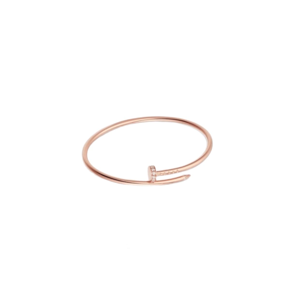 PULSERA CLAVO DELGADA ROSE GOLD CON ZIRCONIA