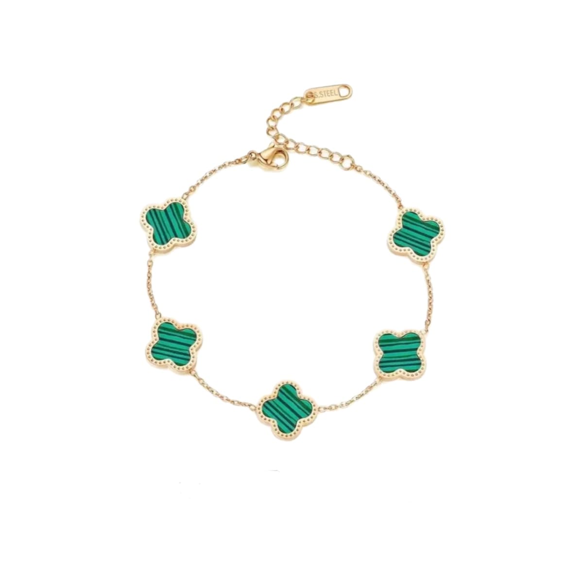 PULSERA TRÉBOL GOLD-GREEN LV