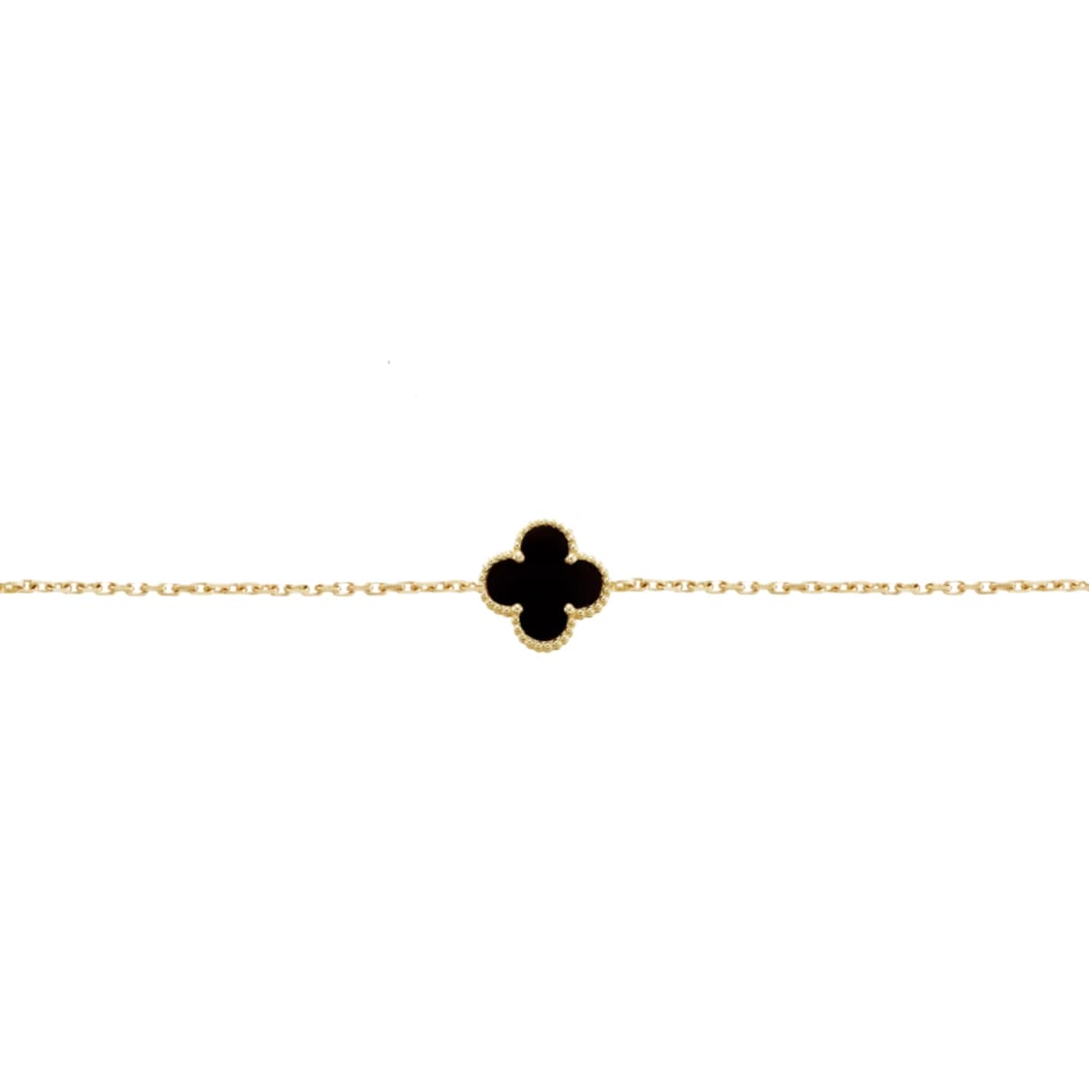 PULSERA ONE TRÉBOL GOLD BLACK