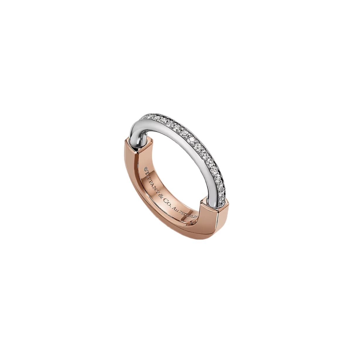 ANILLO LOCK ROSEGOLD-SILVER CON ZIRCONIAS