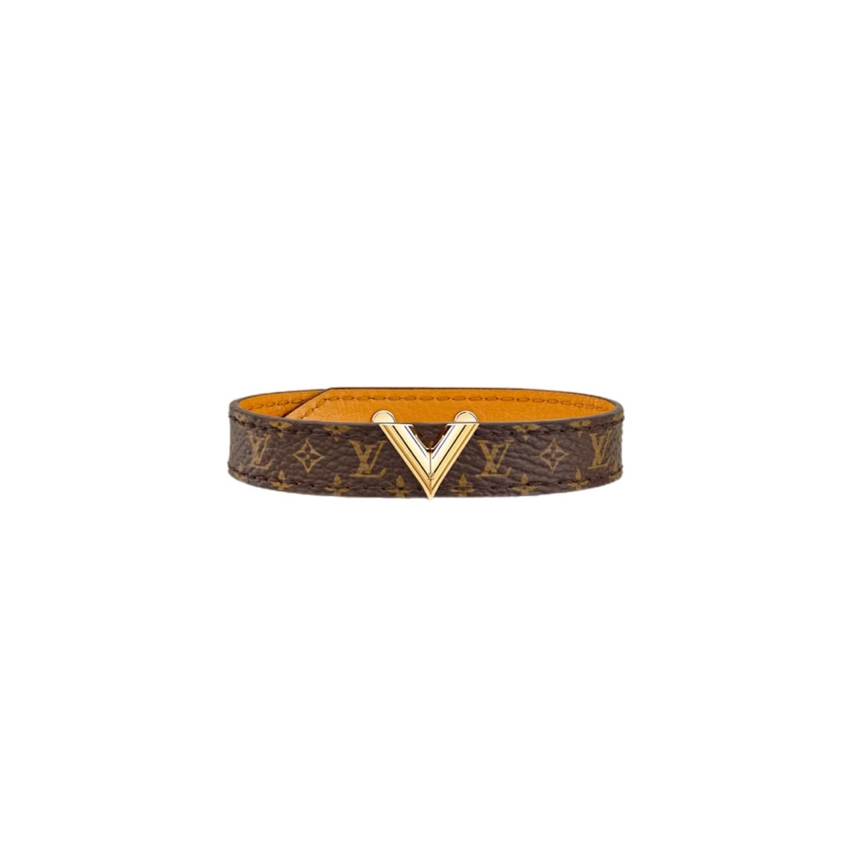 PULSERA LV DE CUERO LOGO