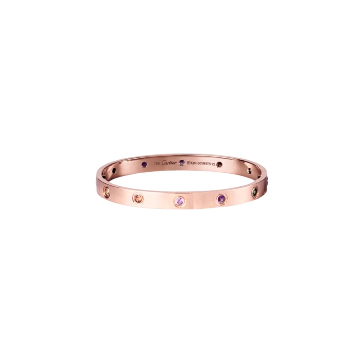 PULSERA LOVE ROSE GOLD ZIRCONIAS RAINBOW