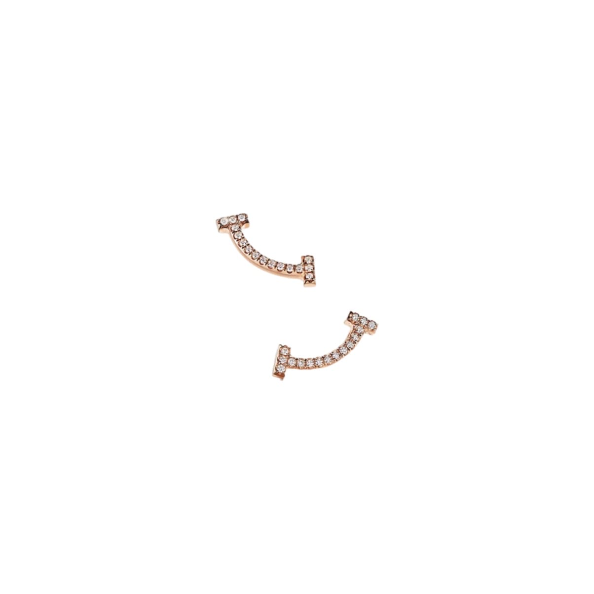 ARETES T-SMILE ROSE GOLD CON ZIRCONIA