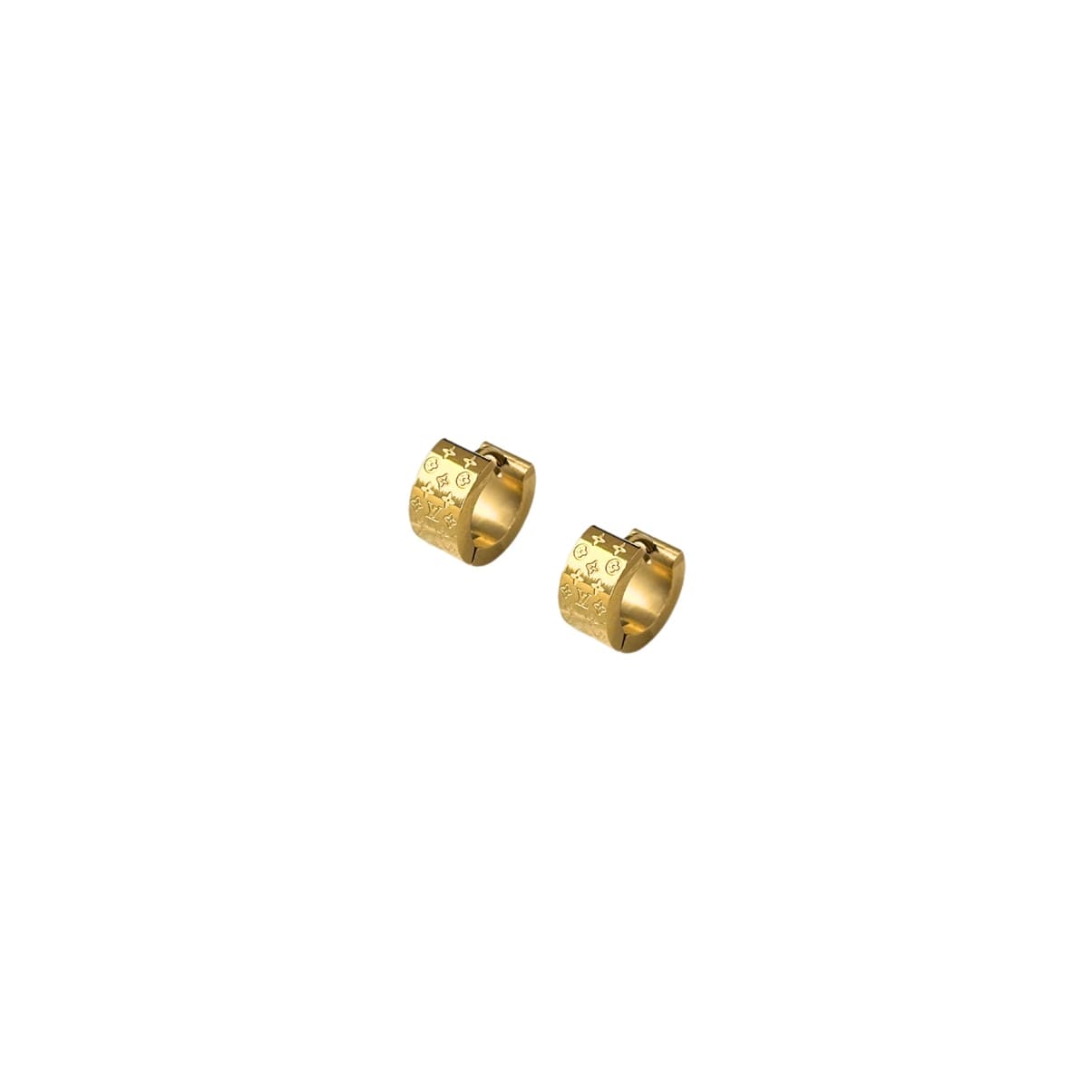 ARETES LV  GRABADO GOLD