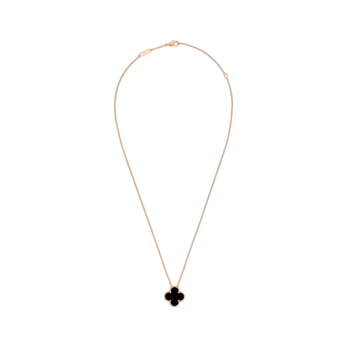 COLLAR TREBOL BLACK-ROSE GOLD