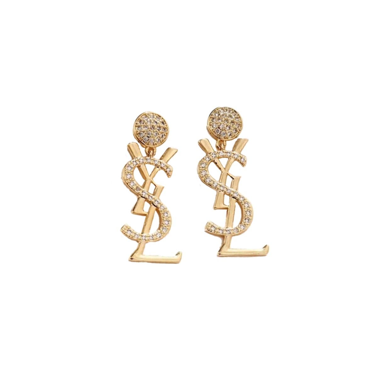 ARETES YSL GOLD CON ZIRCONIA