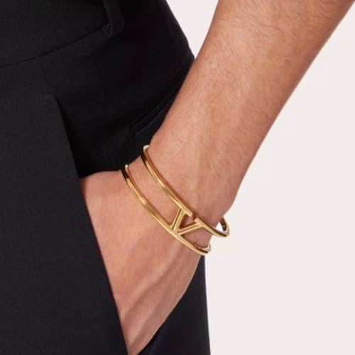 PULSERA V ROUND GOLD