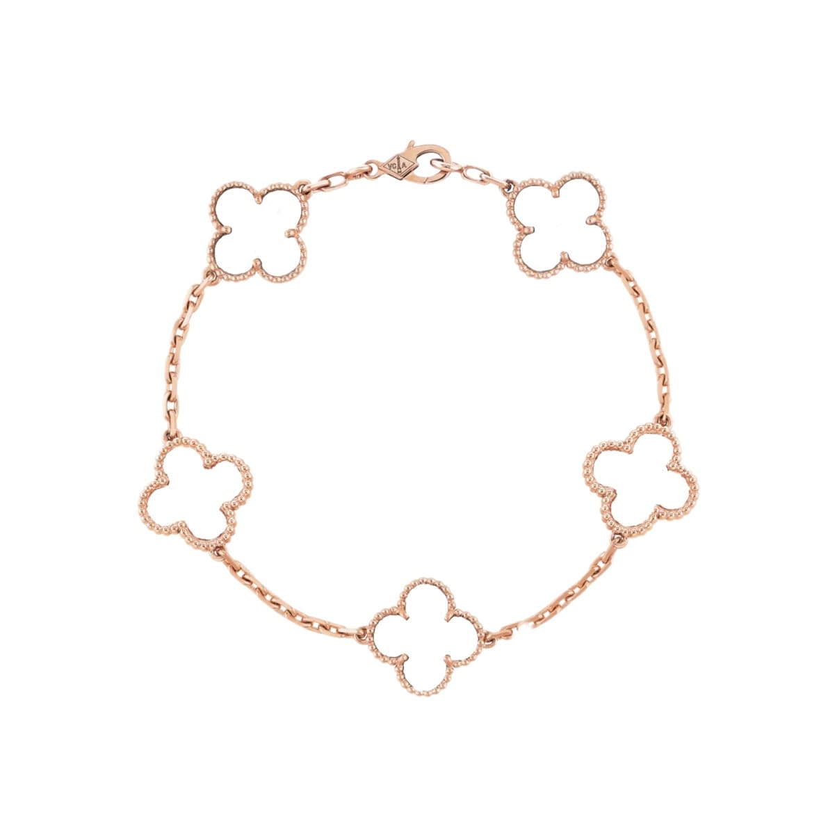 PULSERA TRÉBOL ROSE GOLD-WHITE VF