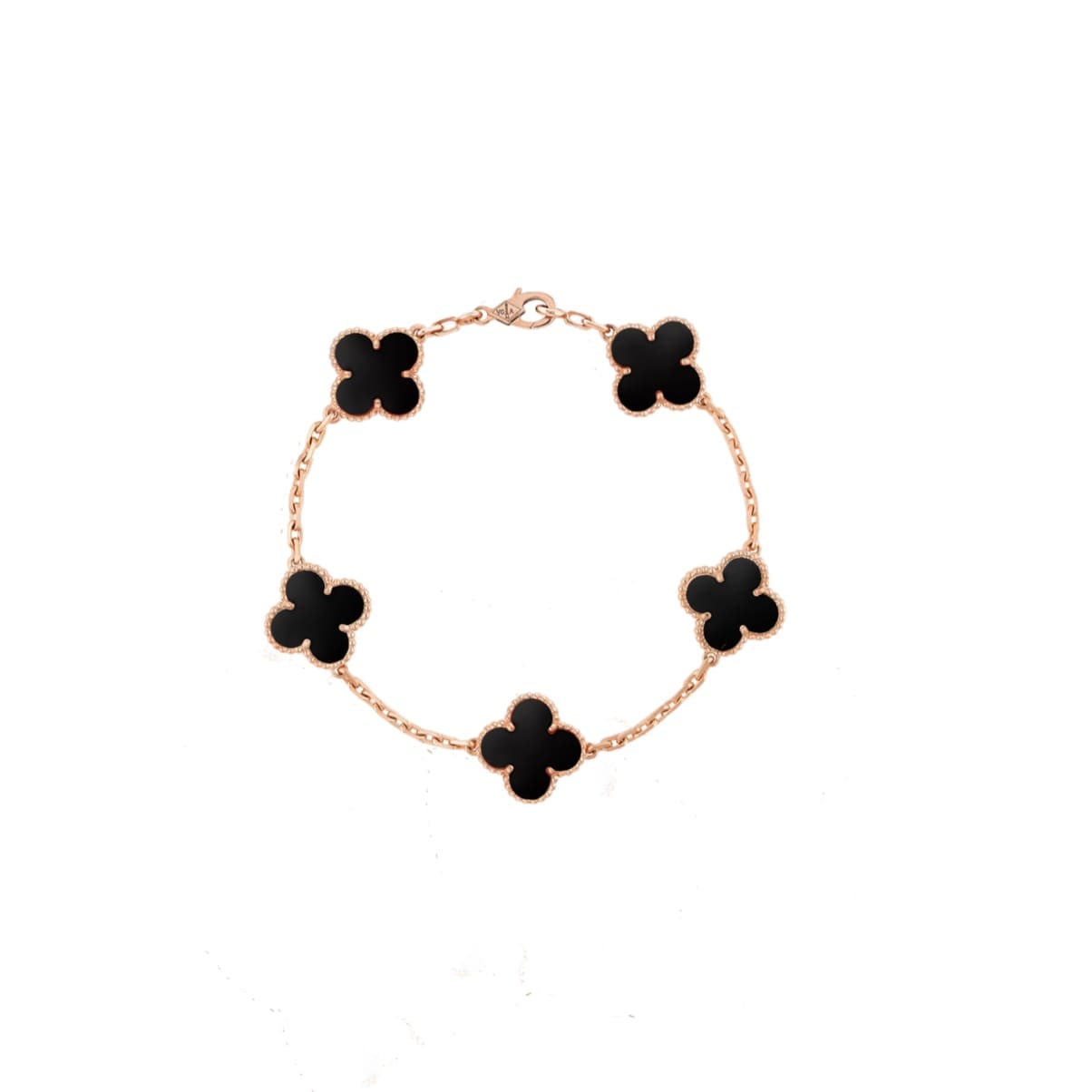 PULSERA TRÉBOL ROSE GOLD-BLACK VF