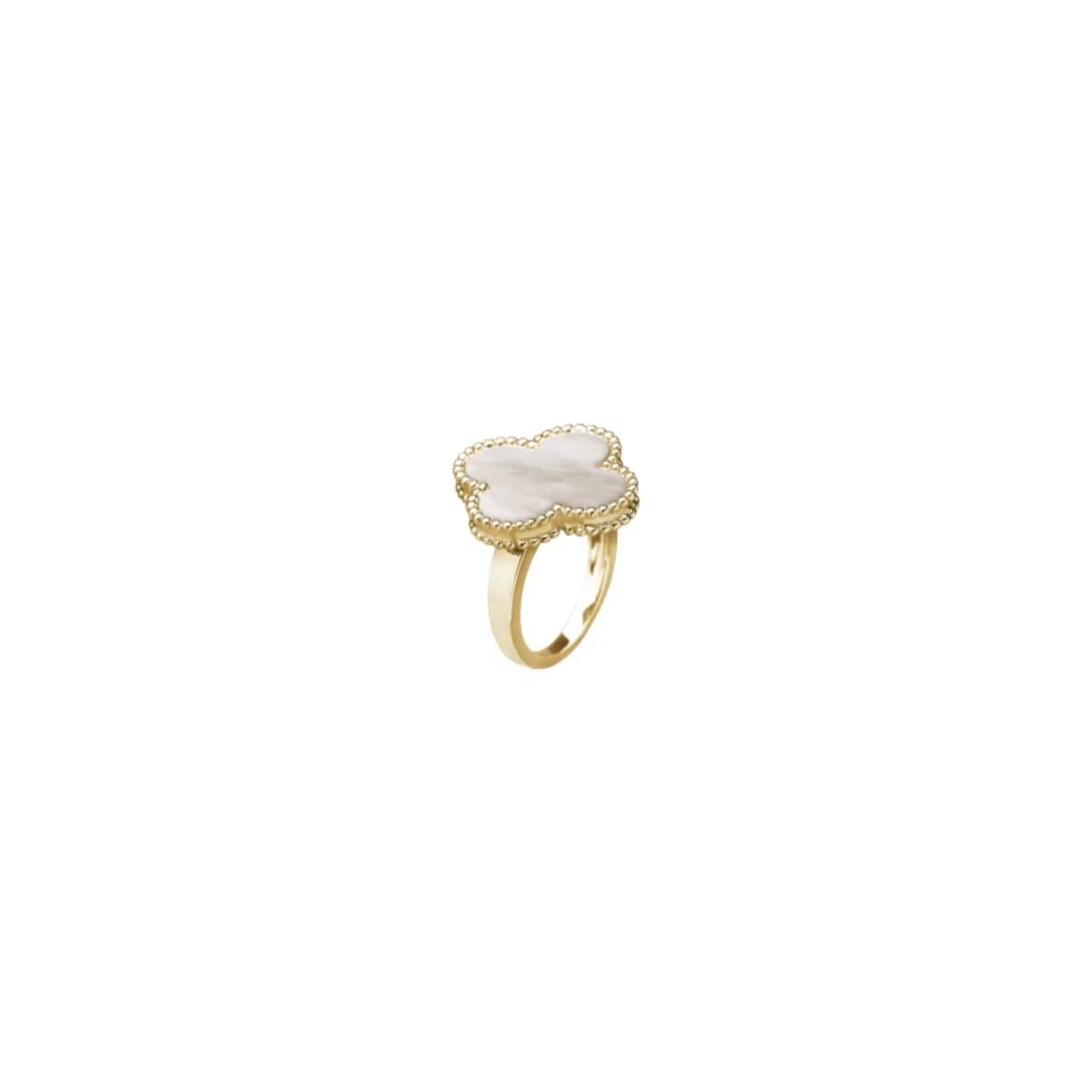 ANILLO TREBOL GOLD WHITE