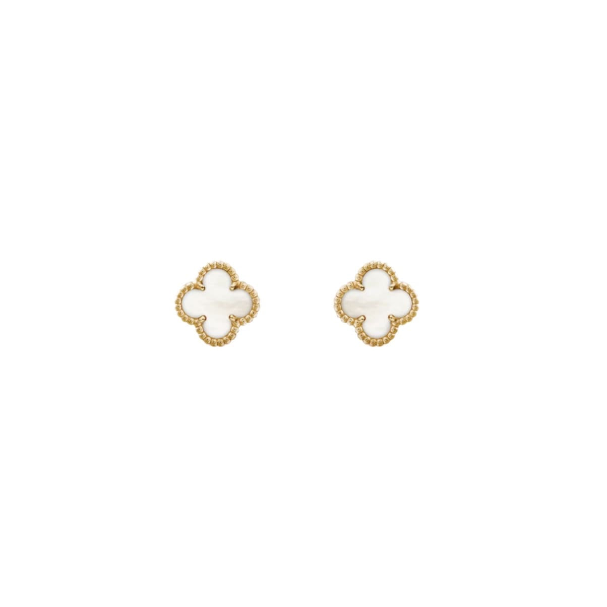 ARETES TREBOL GOLD-WHITE