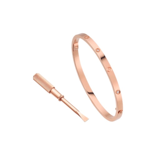 PULSERA LOVE DELGADA ROSE GOLD CON ZIRCONIA