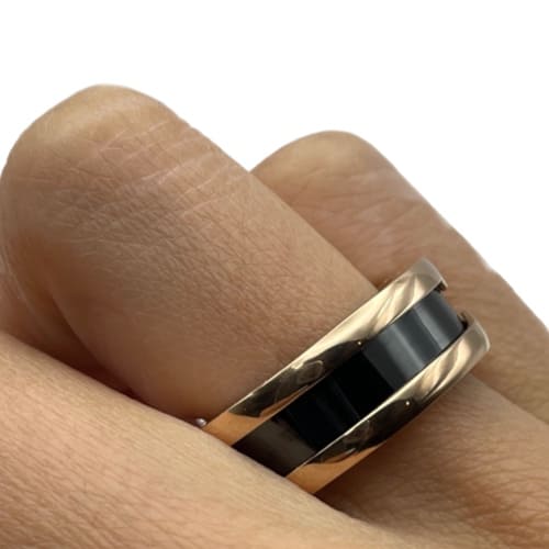 ANILLO BV DELGADO ROSEGOLD-BLACK