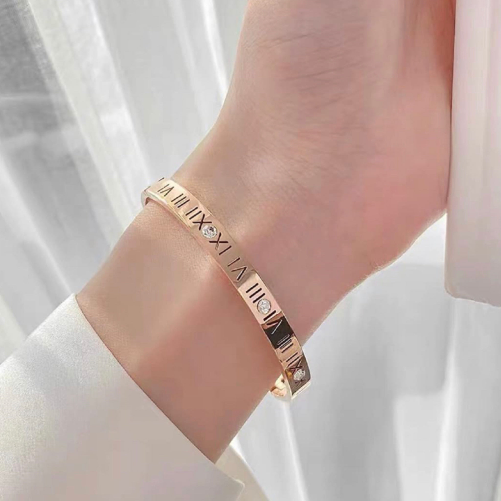 PULSERA NUMEROS ROMANOS ROSE GOLD