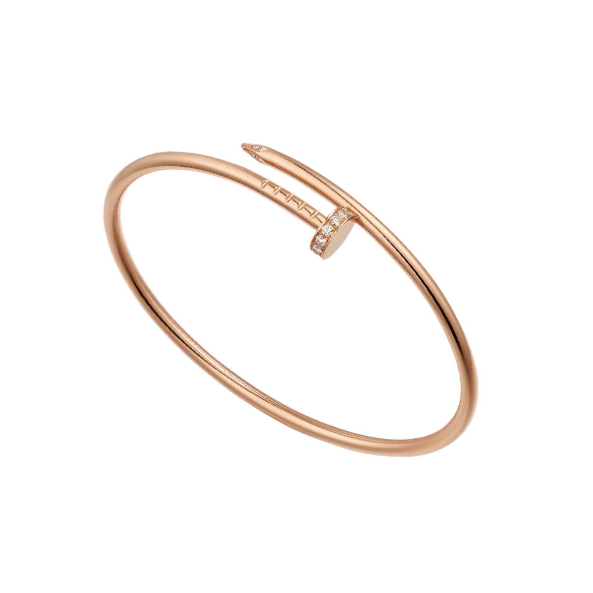 PULSERA CLAVO DELGADA ROSE GOLD CON ZIRCONIA